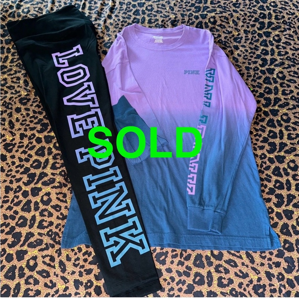 SOLD!!! 

PINK Victoria's Secret Ombré Logo Leggings Set